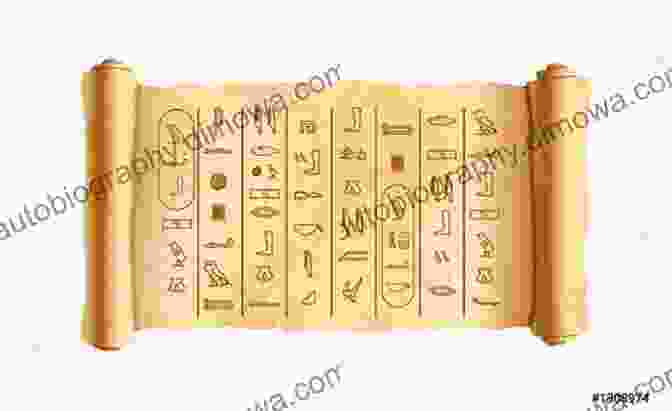 An Unrolled Papyrus Scroll With Hieroglyphic Text Papyrus Volume 3 Tutankhamun